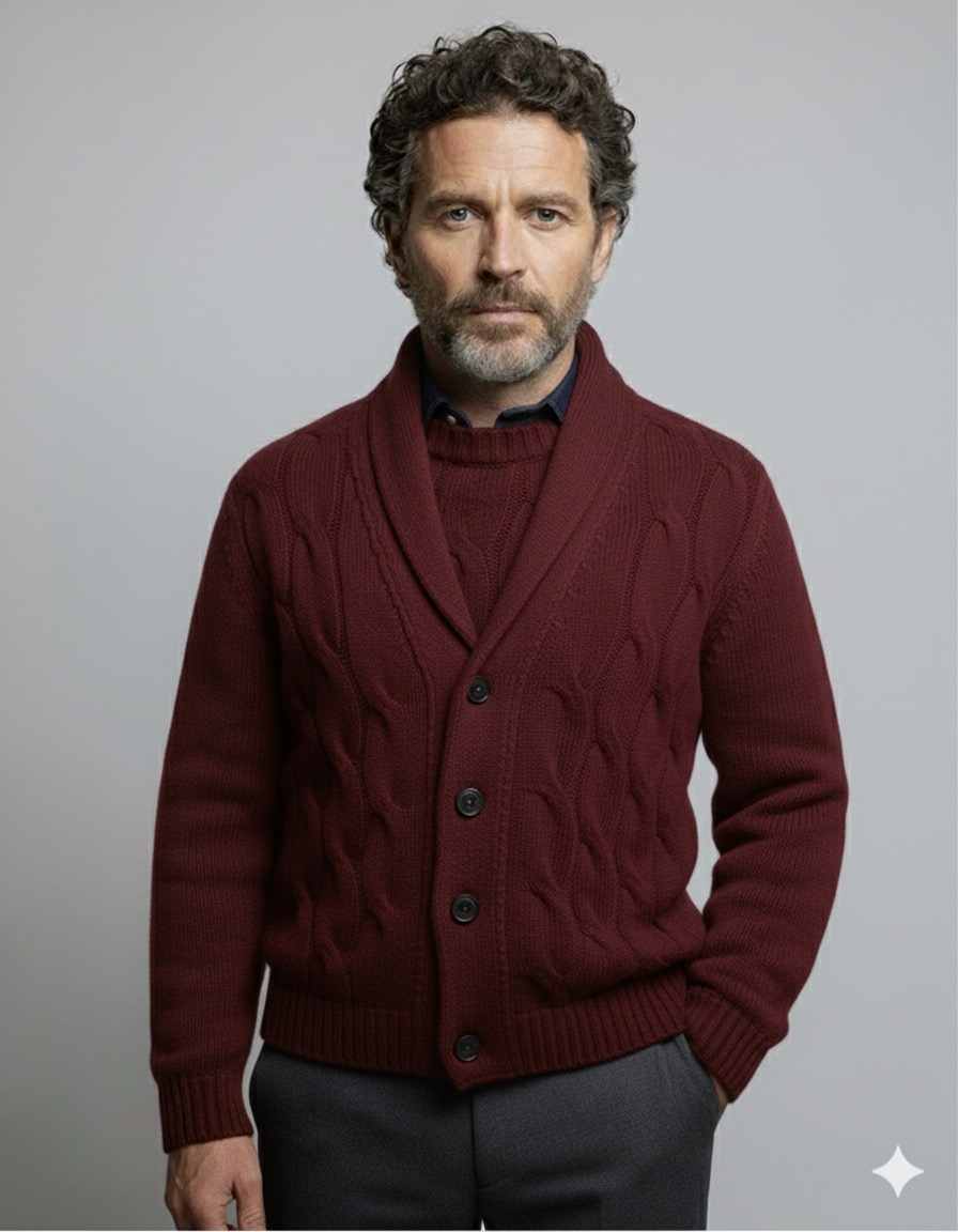 Cardigan-girocollo-bordeaux